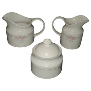 Pfaltzgraff dining servewear gravy boat sauce creamer sugar vintage Trou…